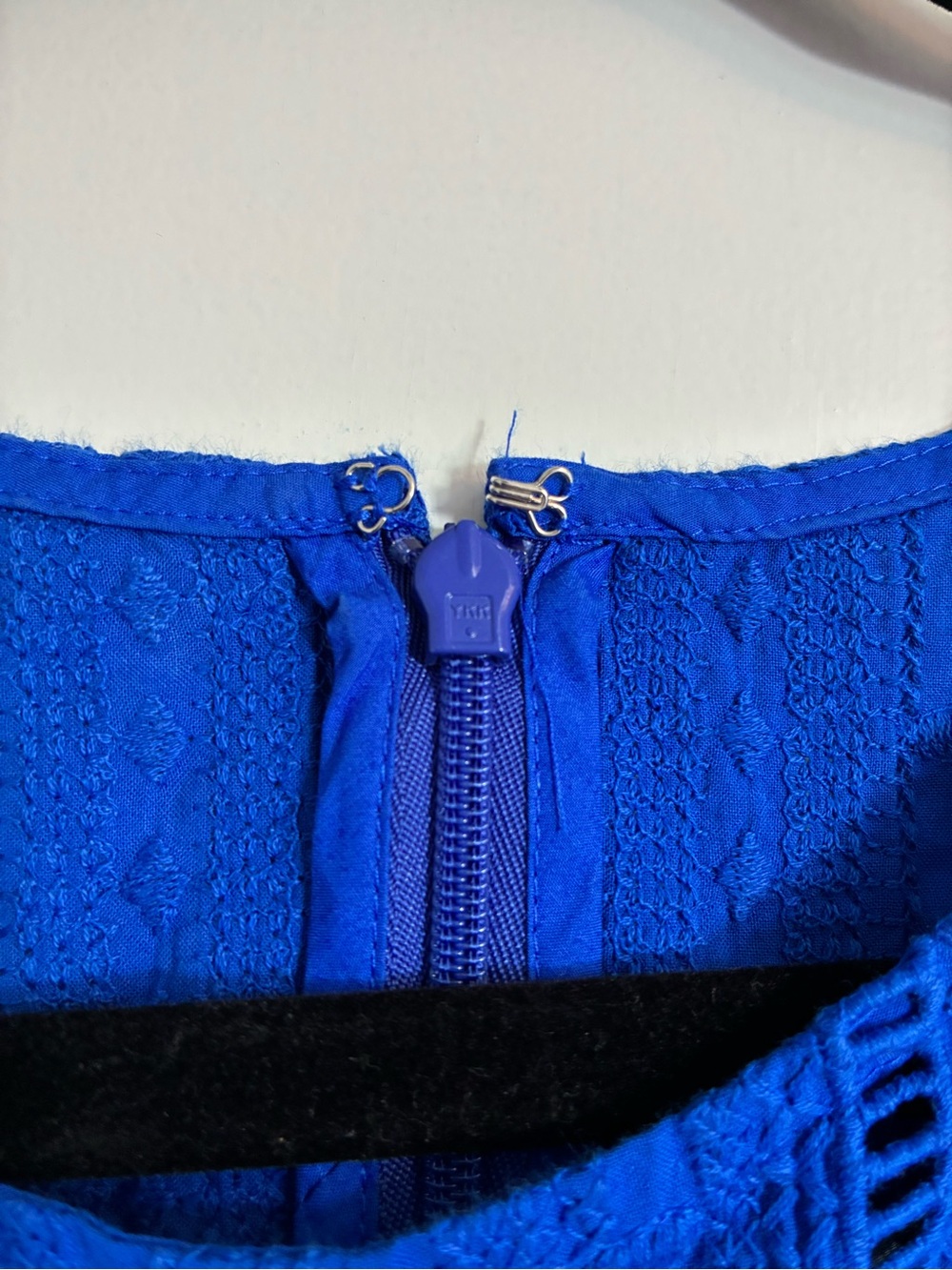J. Crew Royal Blue Ruffle Neck Sleeveless Dress - Picture 5 of 12